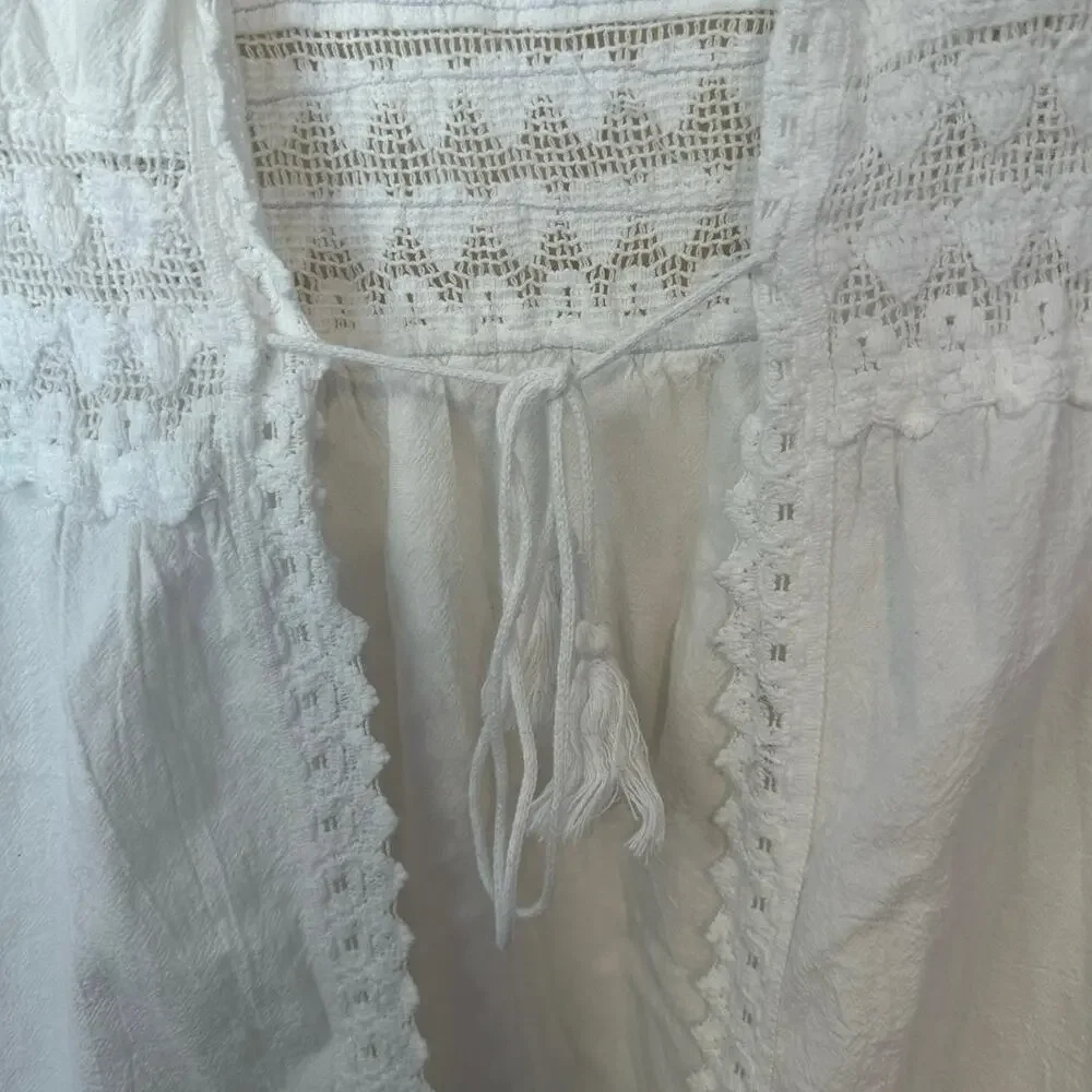 Seaspice Resortwear Sadie Tie Front Cover Up Dress Size L White Beach Swim Pool